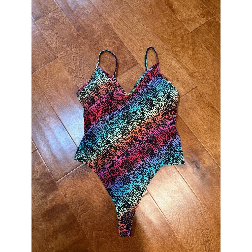 Victoria’s Secret PINK bodysuit rainbow size large
